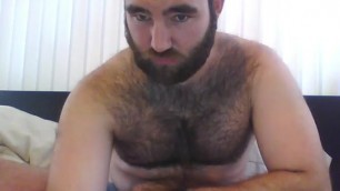 Hairy Guys Wanks and Cums on Webcam