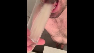 Drinking another Glass of Thick Cum (gokkun)