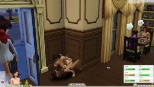 Sims 4 - Multiple People Fucking in the Library