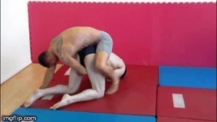 Balls almost Popping Out. Hot Wrestling
