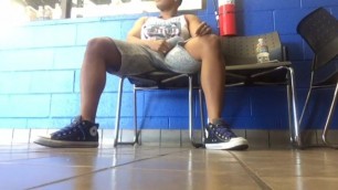 Stroking the Meat in Public (short Clip, no Cum)