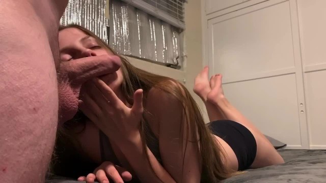 Sweet 18 Year old Likes to Rub Cum all over her Lips (Our 2nd Custom Video)