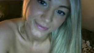 Sexy Blonde Teen first Time Fucking herself on the Internet