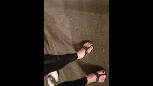 Candid College Girl White Feet