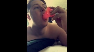 Trans Woman Sucking Dildo