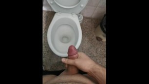 Jerking off in Toilet at WORK. HUGE CUMSHOT