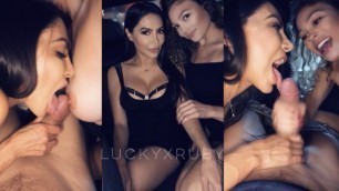 POV Threesome back of Uber (SHORT)- Amateur Couple LUCKYxRUBY