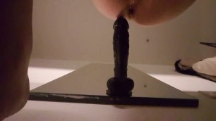 Twink Testing out 9 Inch Black Dildo