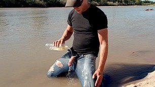 Getting Caught Public Pissing in Jeans on the Rio Grande
