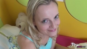 Creampied Blondie want more than one Fuck with Stranger