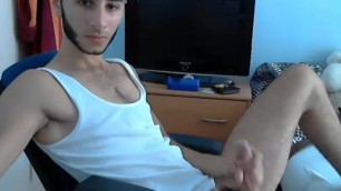 hot guy jerking his meat