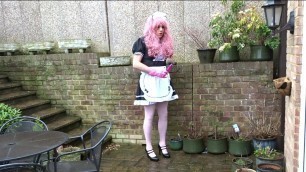 Maid Alison - Wearing Rubber Gloves - Pink inside and out
