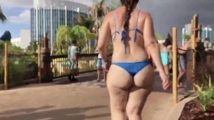 Big Ass Walking . Blue Bikini