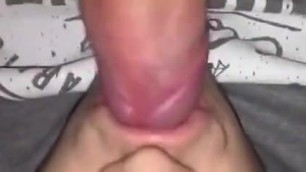 Cute boy selfsuck eats his cum