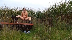 outdoor slut jerk his fat cock