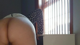 Step mom fucked through panties with son's 12 inch dick