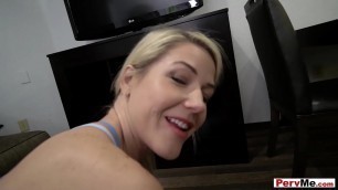 Hot busty stepmom show off her real boobs POV style