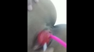 Lollipop inside my Pussy Close up