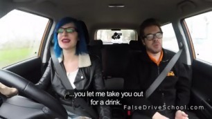 Tattooed Busty Driving Student Gets Anal