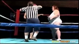 Fat Chicks Are Wrestling In The Ring