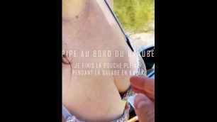 Jeune Femme Suce En Gorge Profonde Sur Le Bord Du Danube et Finit La Bouche Remplit De Foutre