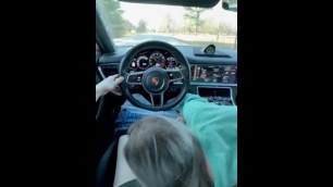 Blonde MILF Drains my Cock in a Porsche