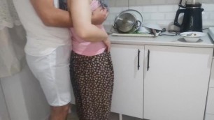 Arab Stepmom can't get enough of having Sex in the Kitchen